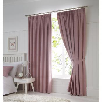 Blush Pink Pencil Pleat Blackout Curtains