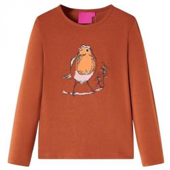 VidaXL Langarm T-Shirt Kinder Cognac 92
