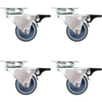 50 mm Twin-wheel Swivel Caster with Double Brake (Vidaxl, 4 pcs)