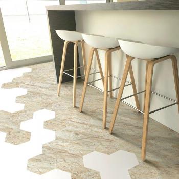 Piso de Mármol Hexagonal Valencia con Stickers 10 unidades