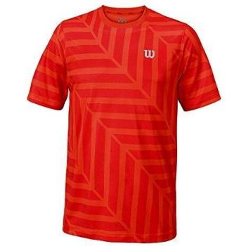 Wilson Herren Tennisbekleidung M SU Labyrinth Crew T-Shirt Tennis, Herren XL Orange