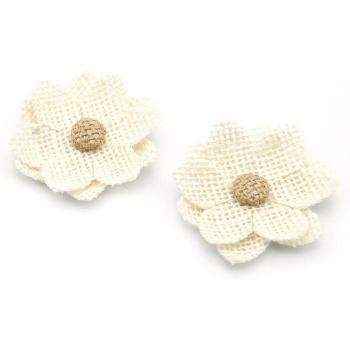 5 Stück Handgemachte Einfarbige Blumen aus Leinen für Handtaschenverzierung, 5Yc6707