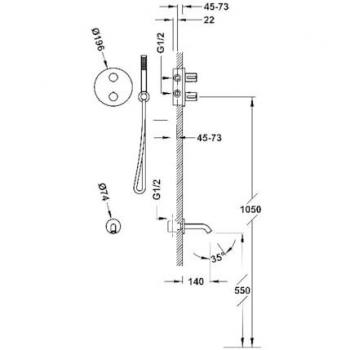 Réservoir Thermostatique Encadré 26225006KMB : Douche Noir/Bronze à 2 Voies