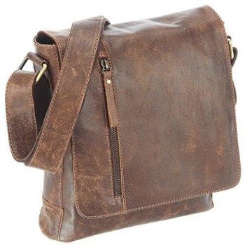 Harold's Crunchy Leather Shoulder Bag 18 cm Brown Color