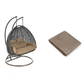 Polyrattan Hängesessel TWIN mit Regenabdeckung