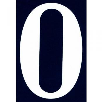 Chiffre 0 en PVC adhésif 110 x 40 mm