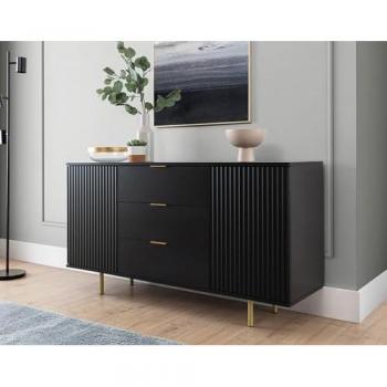 Buffet bas contemporain Monica 150 cm noir