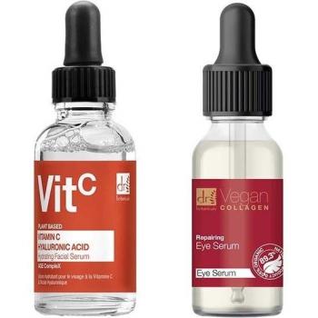 Vitamin C & Hyaluronic Acid Face Serum 30ml + Vegan Collagen Eye Repair Serum 15ml