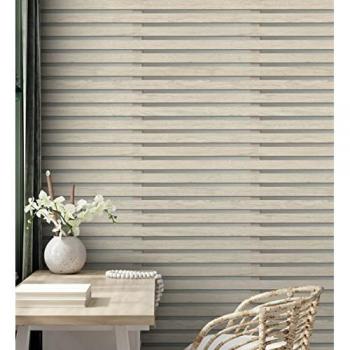 Papel pintado de listones de madera natural