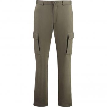 Moncler Men's Straight Leg Cotton Cargo Trousers in Green | Size M | J10912A0002089AHL Color 827