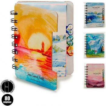 4 libretas de 80 páginas con estampado paisaje