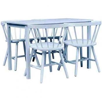 Mobiliario de Comedor 5 Piezas Madera de Caucho