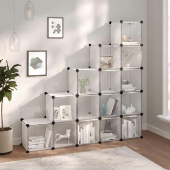 Transparent PP Storage Cube Organizer with 15 Compartments