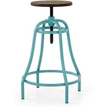 Malibu Metal Turquoise Swivel Stool