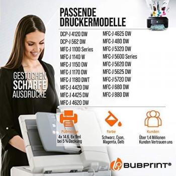 Bubprint Cartouches d'encre compatibles Brother LC-225