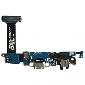 Câble USB flexible pour Galaxy S6 Edge / G925F avec microphone et écouteurs de remplacement bleu noir