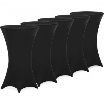 Housse de Table Haute Élastique Noire Ø70 cm