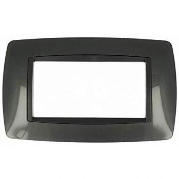 Placca Bombe 4M Tecnopolimero Acciaio Scuro Compatibile Living Bticino