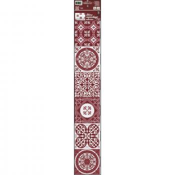 Carreau de ciment vintage autocollant rouge et blanc, pack de 6