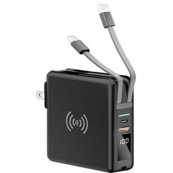 10,000mAh USB-C PD Power Bank with 15W Wireless Charging for iPhone