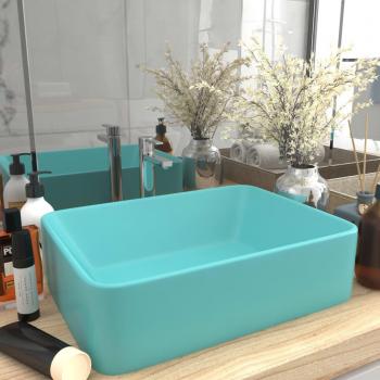 Lavabo de cerámica turquesa opaco 41x30x12 cm