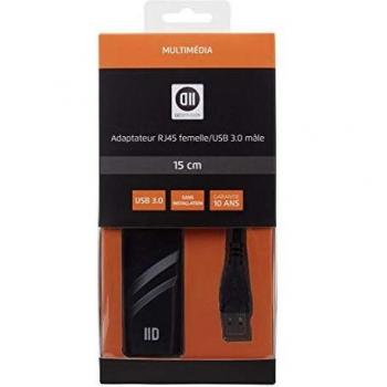 D2 Diffusion D2adpusb3rj45 adaptateur usB3.0 mâle/femelle noir