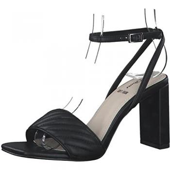 S.Oliver Damen Sandalette Schwarz Blockabsatz Riemchensandalette 41