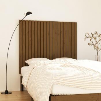 Tête de lit murale en pin 127,5x3x110 cm couleur marron miel