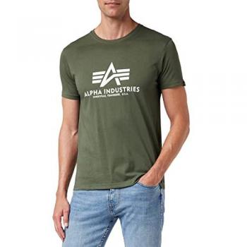 T‑shirt Alpha Industries Básico en Colores Oliva y Blanco