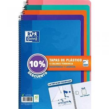 Bloc marca Oxford Folio Tendencia Cuadrícula 4 mm 80 hojas COLORES SURTIDOS
