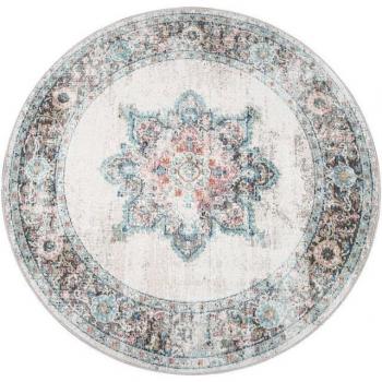 Tapis de Terrasse Motif Oriental Beige [Ø 200 cm]