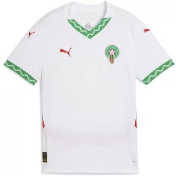 Maglia Gara Puma Marocco 2025 per Ragazzi Bianco Verde Rosso 7-8Y
