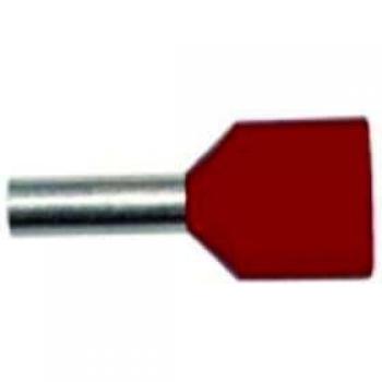 PAEH 100D/8 Red Insulated Double Wire End Sleeves 2x1.0 mm²/8mm