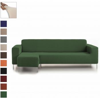 Funda Elástica para Sofá Chaise Longue Izquierda Rústica Verde