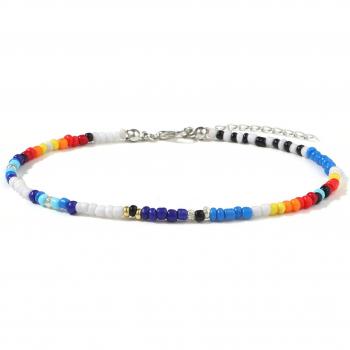 Bracelet de cheville fait main, perles de marguerite, ajustable, élastique
