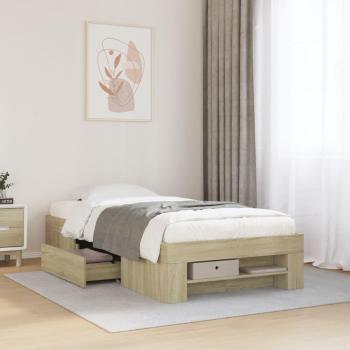 Small Single Bed Frame Sonoma Oak 75x190 cm