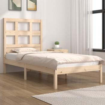 Estructura de cama de madera maciza de pino 90x200 cm Vidaxl Marrón