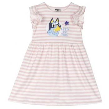 Bluey Vestido Infantil en Blanco y Rosa – Versión 4 años