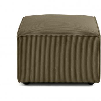 Pouf d’appoint Arty en velours côtelé vert