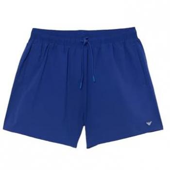 Shorts da spiaggia blu elettrico Emporio Armani con mini logo