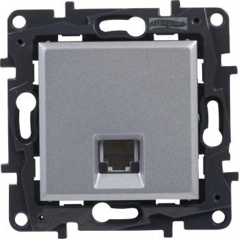 Base RJ11 Legrand Niloé Step, Color Plata