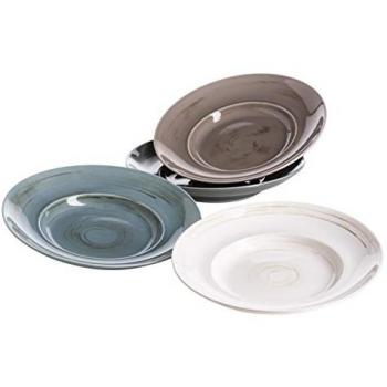 Mäser Speiseteller-Set Derby blau/braun/grün