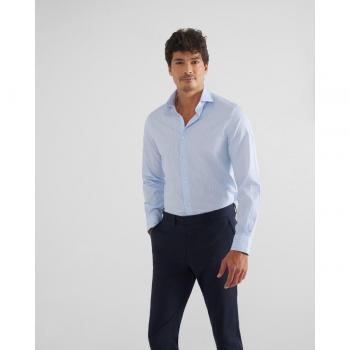 Camisa de hombre slim rayas celeste