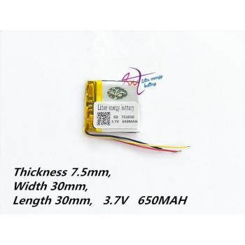 Batterie Lithium‑Ion 753030 3,7 V 650 mAh – Compatibilité 7/8/9 pouces et Lecteurs MP3/MP4/DVD