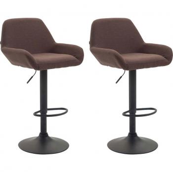 Set de deux tabourets de bar – Modernité et confort, tissu brun