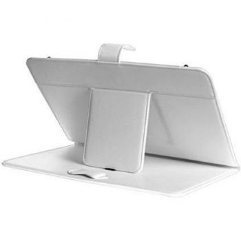 Protector de Tablet Odys Winpad V10 con Teclado QWERTY – Capa de Piel Sintética Blanca