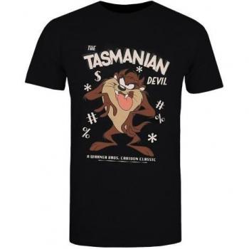 Looney Tunes Mens Tasmanian Devil Vintage Cotton T-Shirt L black