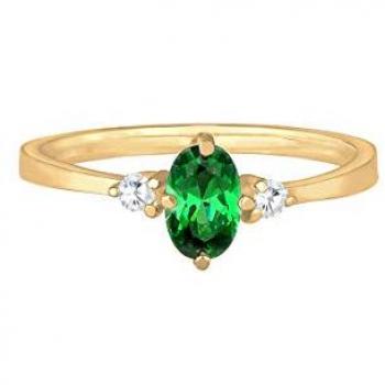 Elli Cristalli di Zirconia Verde in Argento Sterling