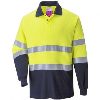 Polo de Manga Larga para Hombre Amarillo, Antiestático y Resistente al Fuego