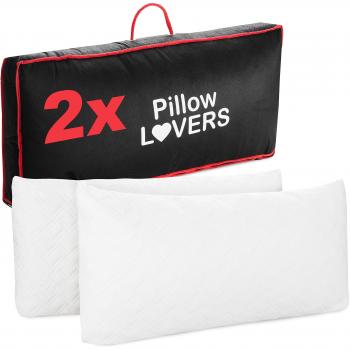 Doppia Confezione Cuscino Sandwich Pillow Lovers | 90% Imbottitura in Memory Foam | Federa in Tencel | Ipoallergenico | Ottima igiene | Made in Europa | 40 x 80